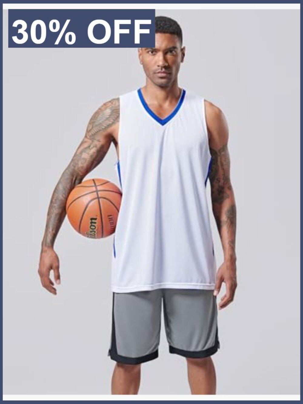Reversible Men's Basketball Jersey, Mesh Athletic Sleeveless Scrimmage Pinnie, View 3